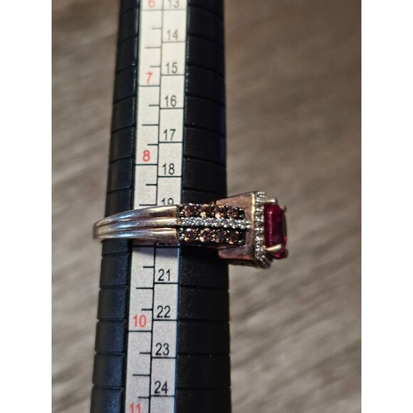 925 Sterling Silver Ruby Tourmaline Ring Size 8.5 - 6.26g - Picture 2 of 5